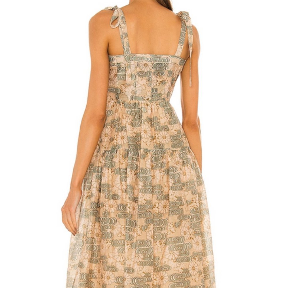 ULLA JOHNSON NWT Minerva Midi Organza Dress Color Willow Size 2 - Picture 2 of 12